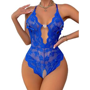 Women's Sexy Lingerie Lace Bodysuit Deep V Teddy One Piece Lace Babydoll