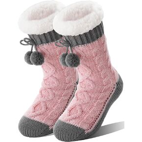 Womens Slipper Fuzzy Grips Socks Fluffy Winter Warm Thick Thermal Cozy Plush Non Slip Cabin Soft Fleece Socks