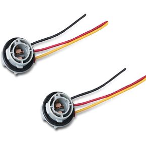 2 PCS Car 1157 Bulb 180 Degree Lamp Holder Socket Wire Connector, Turn Signal Light Pre-wired Socket, High Temperature Resistant Insulated Wire Harness Brake Light Base, Universal Car (Gray)