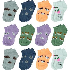 Gelante 12 Pairs Girl Children Toddler Kids Cotton Ankle Socks