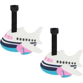Travel Themed Luggage Tag Travel ID for Suitcases - Set of 2 (Pink) in Kuwait