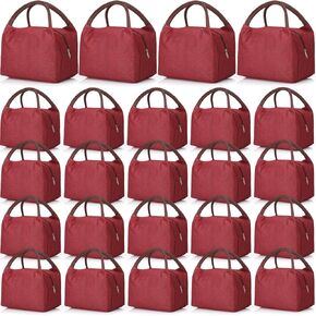 Chunful 24 Pieces Insulated Lunch Bag Bulk Reusable Lunch Bag Leakproof Tote Bag with Aluminum Foil Interior Waterproof Thermal Lunch Box for Women Men Office Work School(Gray)