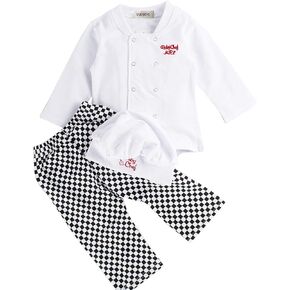 Baby Unisex Cook Chef Costume, Pants, and Hat 3-pc Clothing Set