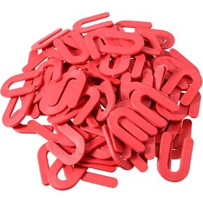 500 PCS 1.5 x 2 x 1/8 Inch Horseshoe Shims Tile Spacers, 3MM Thick U Shaped Horseshoe Plastic Shim for Leveling, Red