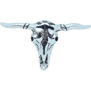 TFJ الرجال حزام مشبك الموضة الغربية الفضة معدن الثور الجمجمة دراجة نارية السائق كاوبوي قرون طويلة البقرة in Kuwait