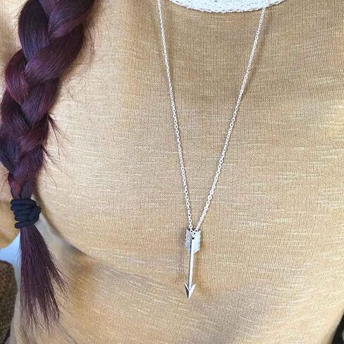 Long Necklaces for Women - Fashion Pendant Necklace Jewelry, Silver Bar Feather Circle Leaf Lock Tassel Y Necklace Jewelry Set for Girls in Saudi Arabia