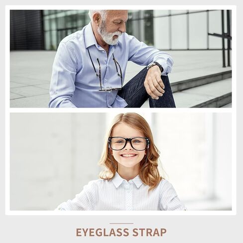 BILIONE 6 Pcs Eyeglasses Strap for Men & Women, Premium Leather Eye glasses Holders Around Neck, Dark Colors Glasses Chain in Kuwait