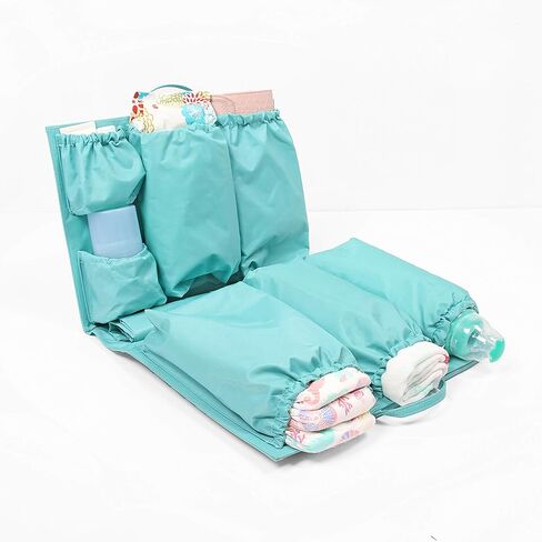 ToteSavvy - منظم حمل أصلي (14 × 10 × 4 بوصات) - 11 جيبًا لحقيبة التغيير، وحقيبة اليد، وحقيبة الظهر - ملحق قابل للإزالة - علبة مقسمة أنيقة للأساسيات (أصلية، رمادي ناعم) in Kuwait