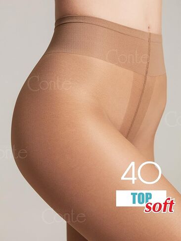 Conte Tights للبشرة الحساسة، جوارب طويلة شفافة حتى الخصر، منخفضة الارتفاع مع حزام قابل للتعديل، الجزء العلوي ناعم 40 Den in Kuwait