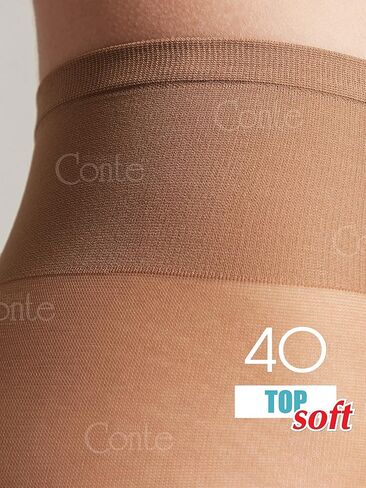 Conte Tights للبشرة الحساسة، جوارب طويلة شفافة حتى الخصر، منخفضة الارتفاع مع حزام قابل للتعديل، الجزء العلوي ناعم 40 Den in Kuwait