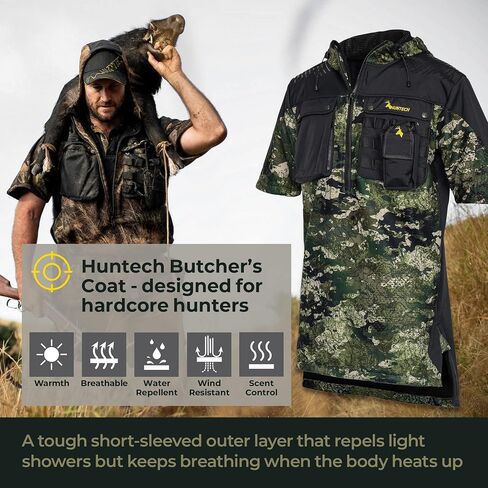 Butcher Hunting Jacket - Deer, Wild Boar Hunting Clothes For Men - Green and Camo in Saudi Arabia