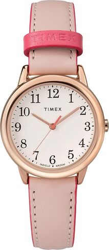ساعة Timex Easy Reader للسيدات بسوار جلدي مقاس 25 مم ونافذة التاريخ in Kuwait
