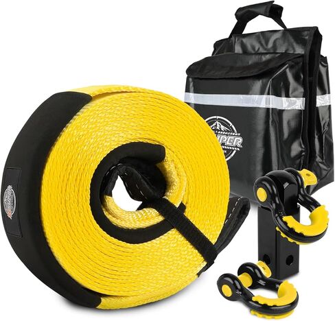 مجموعة ZESUPER للاسترداد على الطرق الوعرة، حزام سحب + أغلال على شكل حرف D + كتلة خطف 8 طن + جهاز استقبال وصلة القيد + قفل وصلة المقطورة + بقاء قابل للطي + مجرفة ترطيب الونش + نافخ الإطارات in Kuwait