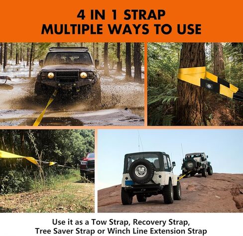 مجموعة ZESUPER للاسترداد على الطرق الوعرة، حزام سحب + أغلال على شكل حرف D + كتلة خطف 8 طن + جهاز استقبال وصلة القيد + قفل وصلة المقطورة + بقاء قابل للطي + مجرفة ترطيب الونش + نافخ الإطارات in Kuwait