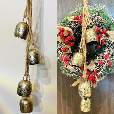 Vintage Rustic Metal Harmony Large Cow Bells Jingle Christmas Tree Decor Decorative Wall Hanging décor Home Decor Gifts Christmas Bells, Gifts for mom in Saudi Arabia