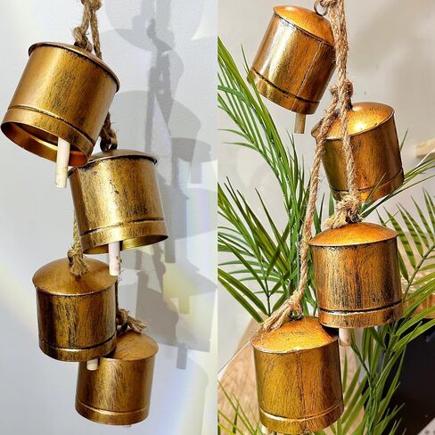 Vintage Rustic Metal Harmony Large Cow Bells Jingle Christmas Tree Decor Decorative Wall Hanging décor Home Decor Gifts Christmas Bells, Gifts for mom in Saudi Arabia
