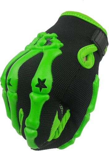 قفازات ركوب الدراجات النارية بهيكل عظمي بإصبع كامل للدراجات النارية (متوسط، أخضر) in Kuwait