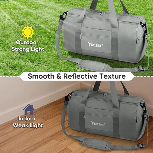 BALEINE Gym Duffel Bag for Women and Men, Small for Sports, Gyms and Weekend Getaway, Waterproof Dufflebag with Shoe and Wet Clothes Compartments, Lightweight Carryon Gymbag (Azure) in Kuwait