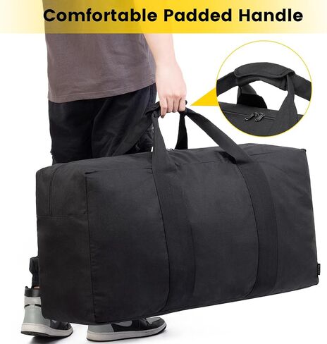 Vorspack Extra Large Duffle Bag for Travel - 100L Duffel Bag for Men Gear Bag for Storage Foldable Weekender Bag for Overnight Camping - Black in Saudi Arabia