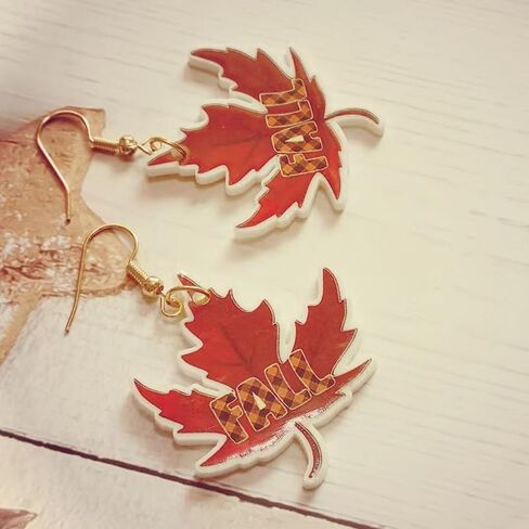 2 pairs Christmas Thanksgiving Earrings for Women Christmas Wooden Painted Teardrop Dangle Earring Holiday Christmas Jewelry in Saudi Arabia