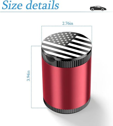 Car Ashtray with Lid, Detachable Ash Container for Vehicles Cup Holder, USA Flag Cigarette Smokeless Cylinder Mini Trash Can, Portable Auto Accessories Mini Trash Can for Office Home (Black) in Saudi Arabia