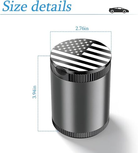 Car Ashtray with Lid, Detachable Ash Container for Vehicles Cup Holder, USA Flag Cigarette Smokeless Cylinder Mini Trash Can, Portable Auto Accessories Mini Trash Can for Office Home (Black) in Saudi Arabia