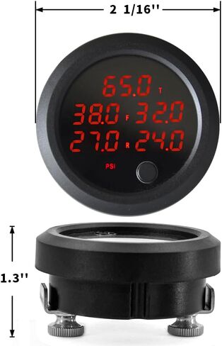 New Upgrade 12V/24V Five Pressure Air Pressure Gauge 2Inch(52mm) 0-232PSI with 5Pcs 1/8NPT Sensors and 16.5ft (5M) Sensor Cable LCD Blue in Saudi Arabia