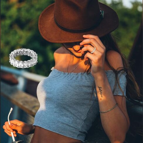 TOPGRILLZ مثلج خارج الرغيف الفرنسي خاتم بيضاوي مكعب زركونيا الماس 14K الذهب والفضة الفرقة الخنصر الخلود الدائري للرجال والنساء in Kuwait