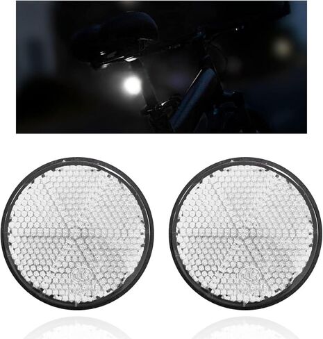 قطعتان من عاكسات الدراجات النارية، عاكس تحذيري دائري بلاستيكي مع مسامير، عاكس أمان للدراجات النارية والدراجات البخارية والدراجات الهوائية، وإكسسوارات الدراجات النارية (برتقالي) in Kuwait