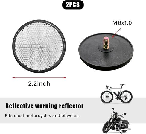 قطعتان من عاكسات الدراجات النارية، عاكس تحذيري دائري بلاستيكي مع مسامير، عاكس أمان للدراجات النارية والدراجات البخارية والدراجات الهوائية، وإكسسوارات الدراجات النارية (برتقالي) in Kuwait