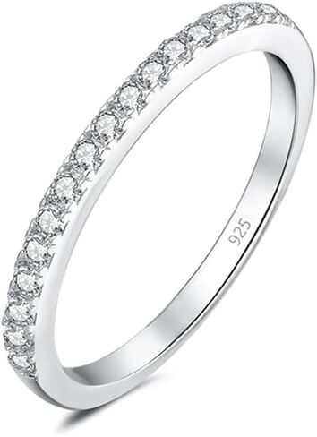 LeCalla 925 Sterling Silver Rings for Women | Cubic Zirconia Engagement Ring Wedding Bands for Her | Ring Size 7-9No. in Saudi Arabia