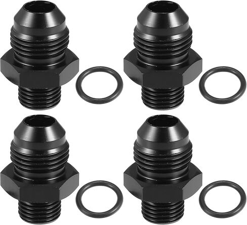 ACROPIX Universal AN6 to AN8 Fuel Rail Adapter Connector Fitting with O Rings Black - Pack of 8 in Saudi Arabia