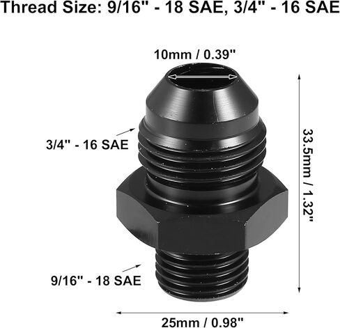 ACROPIX Universal AN6 to AN8 Fuel Rail Adapter Connector Fitting with O Rings Black - Pack of 8 in Saudi Arabia