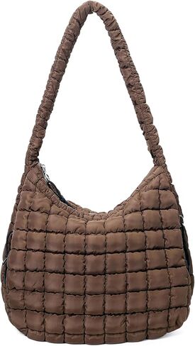 Quilted Tote Bag for Women Large Puffer Carryall Bag Lightweight Puffy Padding Hobo Shoulder Bag Crossbody Ladies Purse in Saudi Arabia