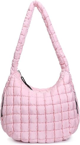 Quilted Tote Bag for Women Large Puffer Carryall Bag Lightweight Puffy Padding Hobo Shoulder Bag Crossbody Ladies Purse in Saudi Arabia
