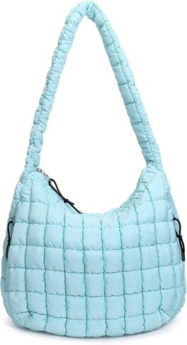 Quilted Tote Bag for Women Large Puffer Carryall Bag Lightweight Puffy Padding Hobo Shoulder Bag Crossbody Ladies Purse in Saudi Arabia