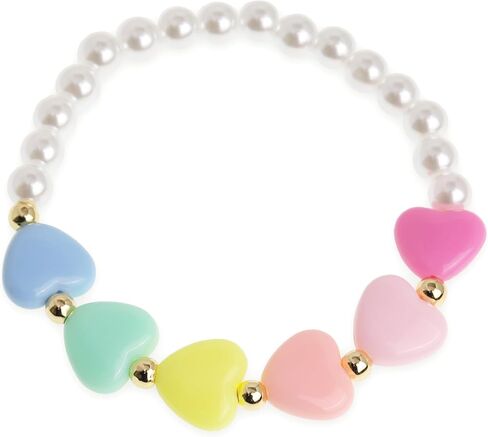 Gold beaded Pearl Heart Bracelets for Women, Cute Handmade Stackable Boho Beads Ball Friendship stretch Bracelet Summer Beach Jewelry Gift in Saudi Arabia