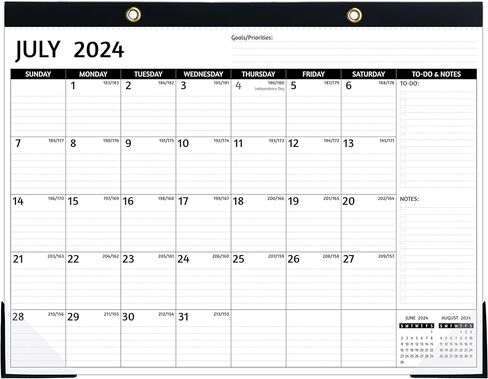 Desk Calendar 2024-2025 – Jul 2024 – Dec 2025, 18 Monthly Desk Calendar, Large Desk Calendar 2024, 22'' x 17'', 2024-2025 Desk/Wall Calendar with Desk Pad, To-do Lists, Ruled Blocks, Corner Protectors in Saudi Arabia