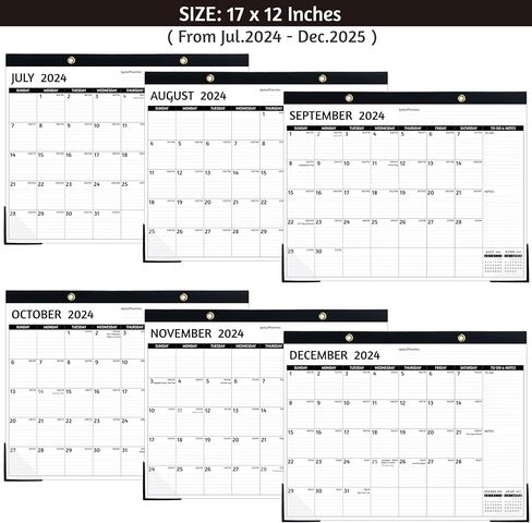 Desk Calendar 2024-2025 – Jul 2024 – Dec 2025, 18 Monthly Desk Calendar, Large Desk Calendar 2024, 22'' x 17'', 2024-2025 Desk/Wall Calendar with Desk Pad, To-do Lists, Ruled Blocks, Corner Protectors in Saudi Arabia