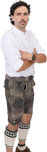 Schöneberger Trachten Couture Lederhosen للرجال، جلد طبيعي، Lederhosen ألماني مع حزام بافاري، بنطلون Oktoberfest in Saudi Arabia