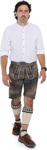 Schöneberger Trachten Couture Lederhosen للرجال، جلد طبيعي، Lederhosen ألماني مع حزام بافاري، بنطلون Oktoberfest in Saudi Arabia