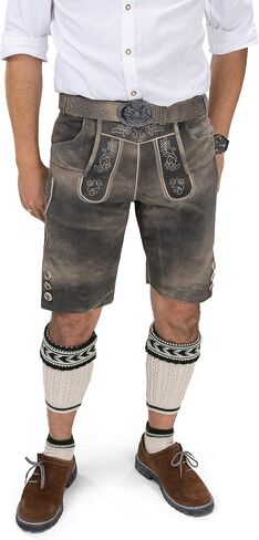 Schöneberger Trachten Couture Lederhosen للرجال، جلد طبيعي، Lederhosen ألماني مع حزام بافاري، بنطلون Oktoberfest in Saudi Arabia
