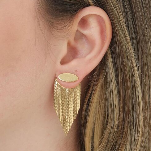 ATENA 18K Gold Plated Ear Jacket Earrings for Women | L90 Chain in Saudi Arabia