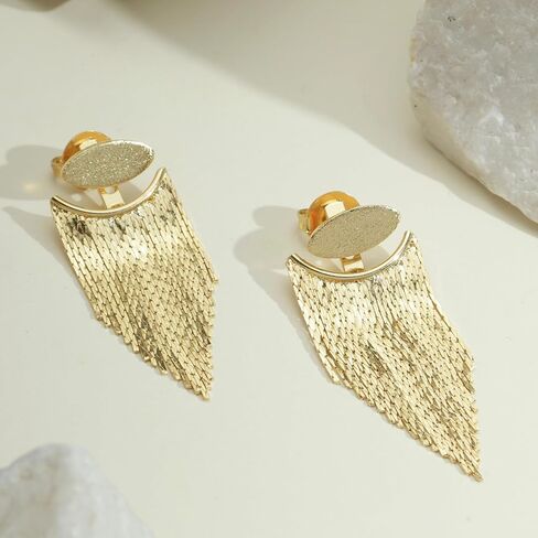 ATENA 18K Gold Plated Ear Jacket Earrings for Women | L90 Chain in Saudi Arabia