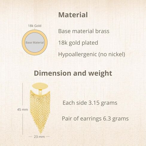 ATENA 18K Gold Plated Ear Jacket Earrings for Women | L90 Chain in Saudi Arabia