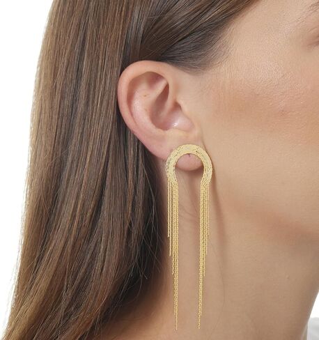 ATENA 18K Gold Plated Ear Jacket Earrings for Women | L90 Chain in Saudi Arabia