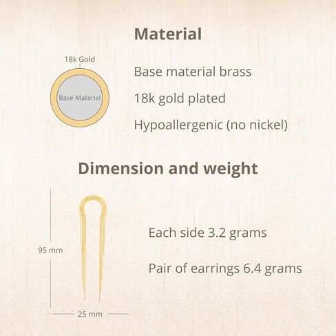 ATENA 18K Gold Plated Ear Jacket Earrings for Women | L90 Chain in Saudi Arabia
