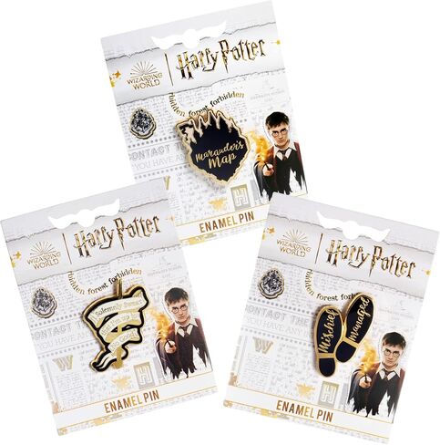Harry Potter Enamel Pins, Set of 3 - Collectible Metal Pin Button Accessory - Officially Licensed - Gift for Kids, Boys, Girls & Teens in Saudi Arabia