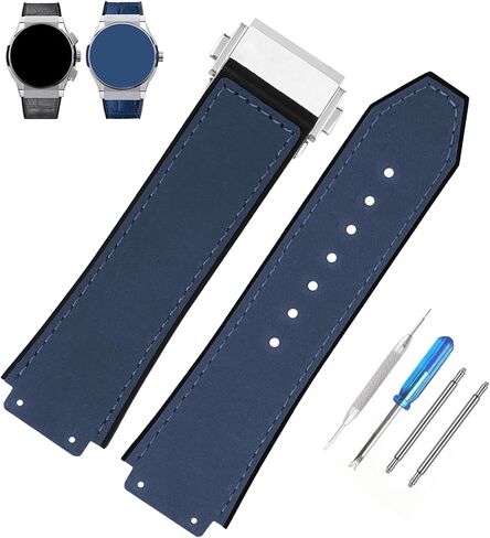 Big Bang Rubber Frosted 25mm Silicone Watch Bands Compatible Fit for Hublot 19mm*25mm*22mm Big Bang Replacement Watch Strap Wirstband With Mental Buckle For Men and Women in Saudi Arabia