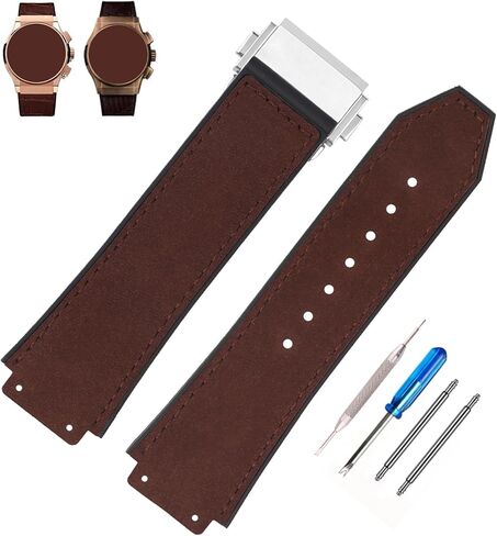 Big Bang Rubber Frosted 25mm Silicone Watch Bands Compatible Fit for Hublot 19mm*25mm*22mm Big Bang Replacement Watch Strap Wirstband With Mental Buckle For Men and Women in Saudi Arabia